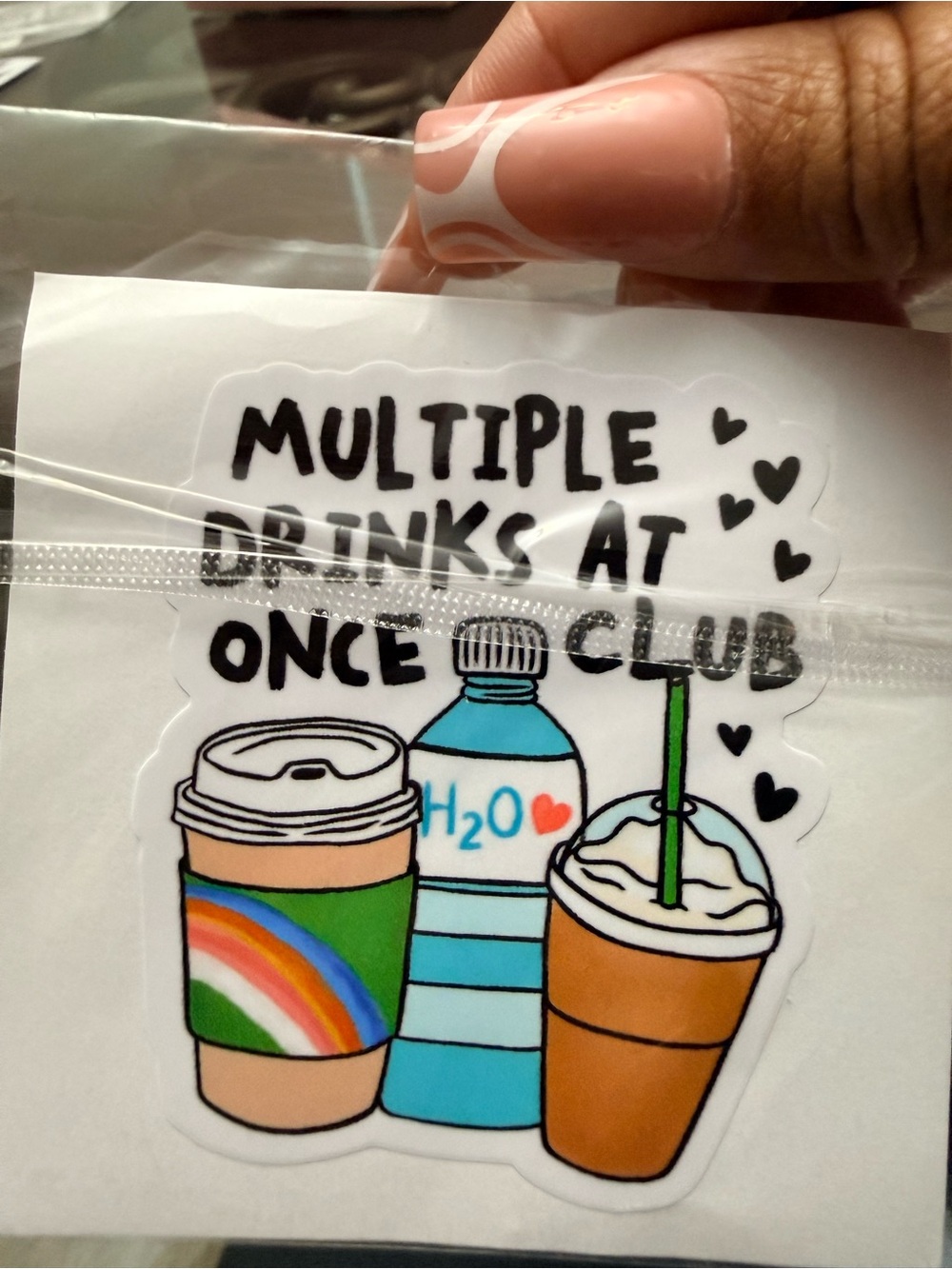 Multiple Drinks At Once Club Sticker - Colorful Beverage Illustration